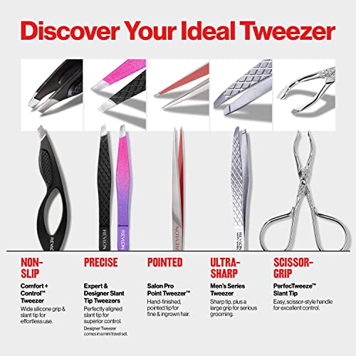 Revlon PerfecTweeze Slant Tip Tweezer, Silver, 1 Count - size: Pack of 1