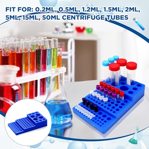 2 Pcs Multifunctional Tube 92Well Rack Trapezoidal Vial Holder for 0.2-50ml