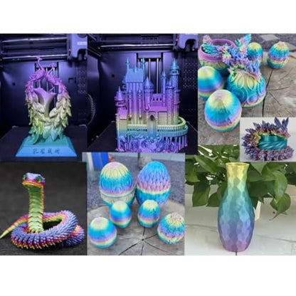 Kingroon Silk PLA Filament 1.75mm Rainbow Filament 3D Printer Filament Color Changing Filament 1kg Dimensional Accuracy ±0.02mm,Fit Most 3D Printers(Lovely) - color: 1kg Lovely