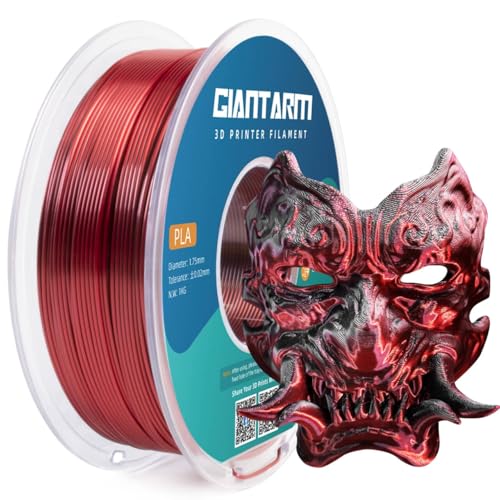 GIANTARM Silk PLA Filament 1.75mm,Dual Color PLA Red Black 1KG - color: Silk Black Red, size: 1kg