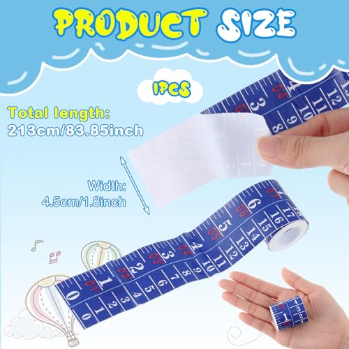 Tatuo 1 Pc Height Growth Chart for Wall Ruler Tape Adhesive for Home,Blue - color: Blue