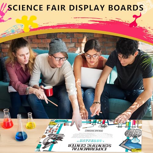 HAUTOCO 4 Pcs Medium Trifold Poster Board 26'' x 15.74'' Project Boards - color: White, size: 26 x 15.74 inches