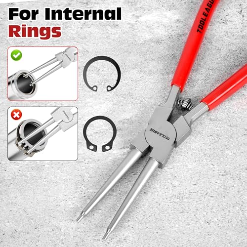 TOOLEAGUE 13" Large Snap Ring Pliers, Straight Internal Circlip Pliers,1 Pc - size: 13 inches (Straight Internal, 1Pc)