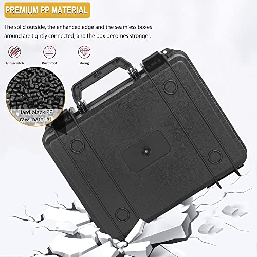 TORIBIO Hard Carrying Case with Foam, Shockproof Storage Box 14"x10.8"x3.3" - size: 14" x 10.8" x 3.3"