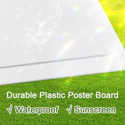 Corrugated Plastic Board 24" x 36", 5 Pack White Plastic Poster Board & Blank Yard Signs, 3/16 Inches Thick Double-Sided Poster Sheets for School Projects, Craft, Art, Garage Sale, Rent - size: 24" x 36"