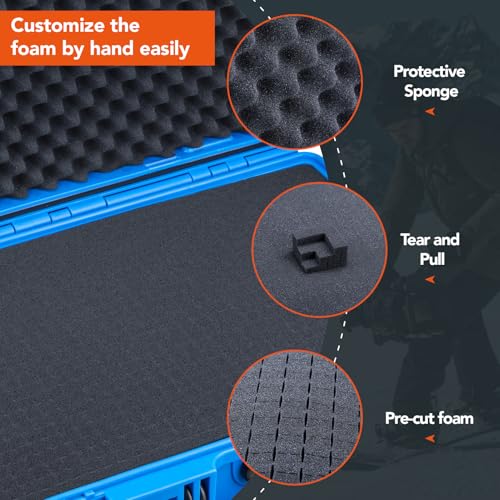 Lykus HC-4410 Waterproof Hard Case with Foam, Inner Size 15.75*10.24*3.94in - color: Blue, size: HC-4410