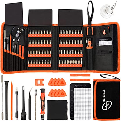 STREBITO Precision Screwdriver Set 142-Piece Electronic Repair Tool Kit - color: Orange
