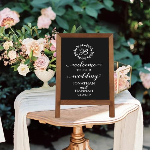 4 THOUGHT Small Tabletop Magnetic Chalkboard Signs 9.5" x 14", Brown - color: Rustic Brown