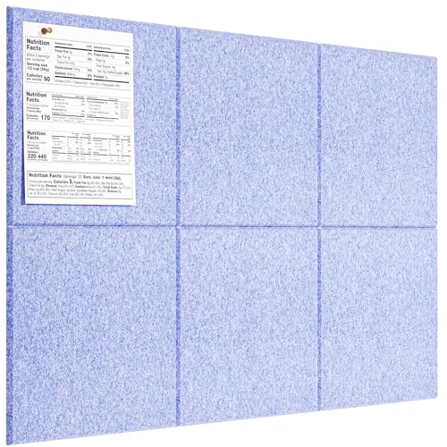 MaxGear Felt Bulletin Board 36" x 24", Light Blue Felt Wall Tiles Push Pins - color: Light Blue, size: 36" x 24"