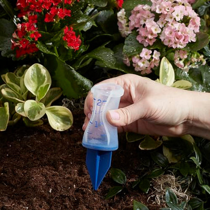 Taylor Break and Freeze Proof Flexible Silicone Sprinkler Gauge, Measures Outdoor Rain, Precipitation, and Sprinkler Systems, Easy to Read for Garden, Lawn, Patio, Backyard, or Outside, 2-Inch, Blue - size: 2 Inch