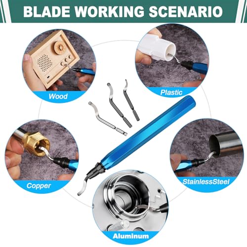 3D Printer Deburring Tool Set with 11pc High Speed Steel Multipurpose Blades Removing Burr 5Pcs Needle File 1pc Micro Wire Cutter for 3D Printed Edges Metal Resin Copper Plastic PVC Pipes
