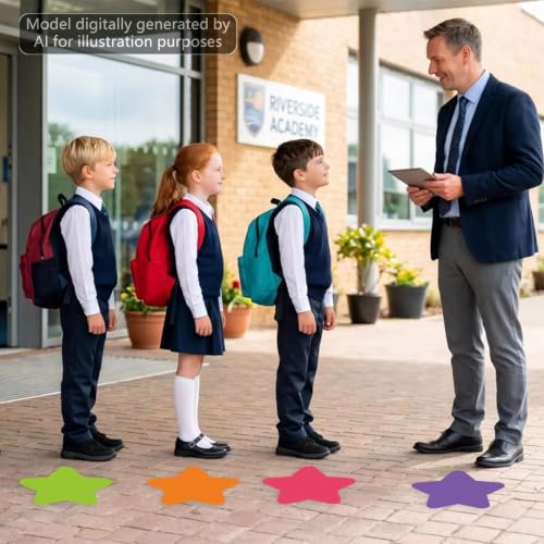 48Pcs Large Star Dry Erase Dots for Classroom Table, 12inch, Colorful - color: Colorful