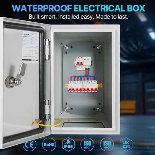 12x8x6 NEMA 4X Enclosure Metal Outdoor Electrical Enclosure Box - size: 12"H × 8"W × 6"D