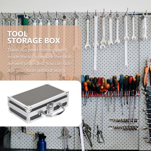 7-Inch Mini Aluminum Briefcase Hard Shell Metal Tool Box with EVA Foam Shockproof Storage Case for Precision Instruments Valuables