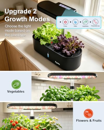 Hydroponics Growing System Indoor Garden: 12 Pods Hydroponic Planter - color: Black