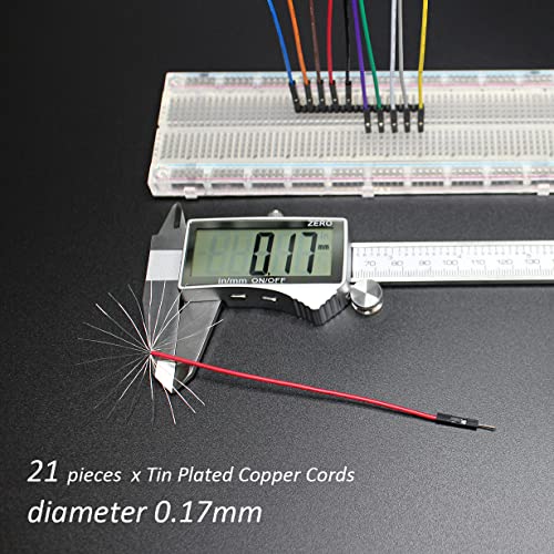 Breadboard Jumper Wires 20AWG, Bestlus Exclusives 10CM Male to Male Jumper Cable Wires M/M 4'' 10 Colors Pack of 120 Square Head 0.1'' (4'', M/M) - color: Male-Male, 10CM, size: 10CM / 4''