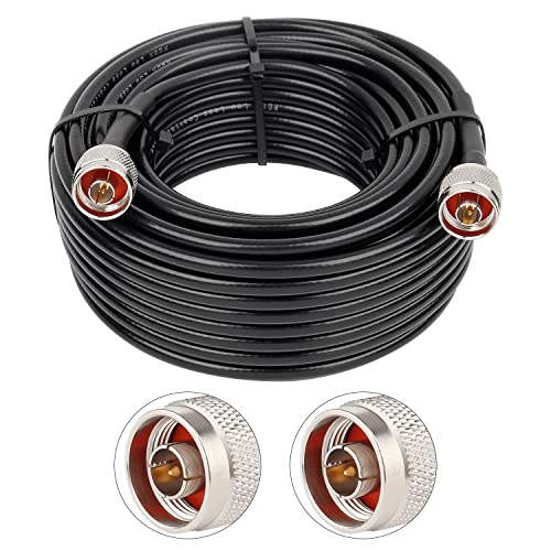 50ft KMR240 Coax Extension Cable N Male to N Male Connector Low Loss Coaxial Cables for 3G/4G/5G/LTE/GPS/WiFi/RF/Ham/Radio to Antenna or Phone Signal Booster Use 50 Ohm(Not for TV) - size: 50 FT