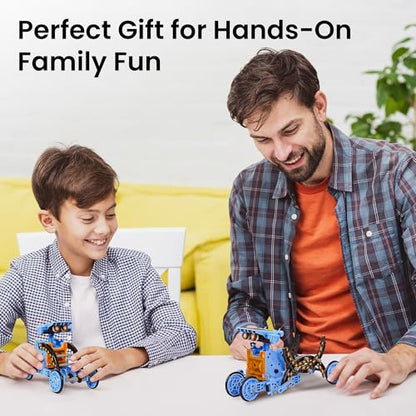 Sillbird Solar Building Robot Kit 12-in-1 STEM Gift for Boys Ages 8-13 - color: Orange Blue