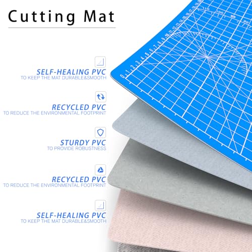 DIYSELF 8in×6in Cutting Mat, Self Healing Cutting Mat, A5 Craft Mat - color: Blue, size: 8"L x 6"W