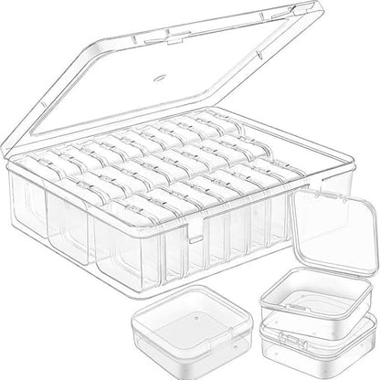 Clear Plastic Storage Organizer Box with 30 Small Containers for Jewelry, Beads, Diamonds, Bracelets, Screws, Seeds, Small Parts