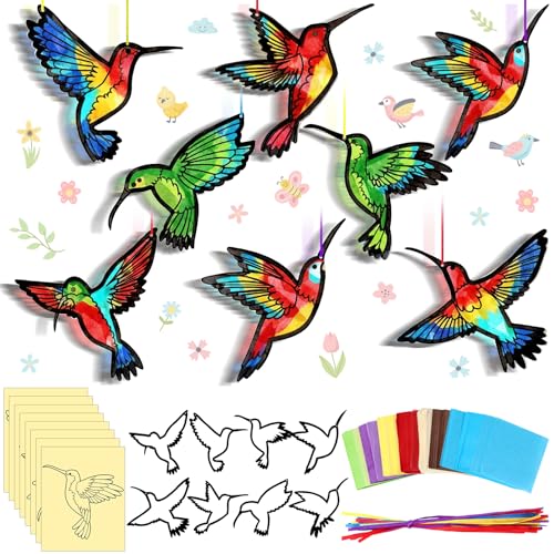 Eersida 32 Pcs Hummingbird Suncatcher Craft Kit, Summer Bird DIY Craft - style: Hummingbird Style