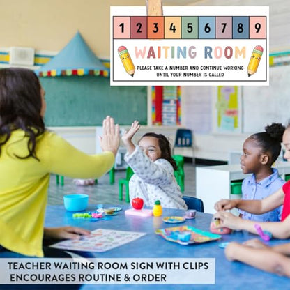 Andaz Press Boho Pastel Teacher Waiting Room Sign, Please Take a Number Classroom Poster for Student Management, Teacher Waiting in Line System, Behavior Management Visual Aid, 8.5x11 Thick Cardstock - color: Boho Pastel Teacher Waiting Room Sign