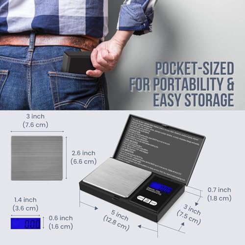 Flexzion Digital Jewelry Scale, 100g x 0.01g Pocket Scale for Gold, Coins