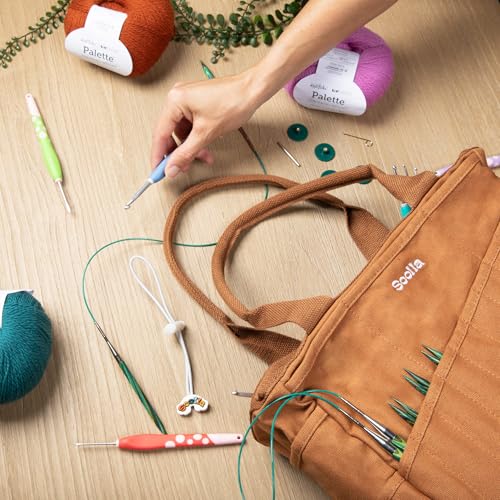 Soolla Studio Bag: Art Supply Storage Organizer & Pottery Tool Bag, Washable Tote, Yarn Bag, Crochet, 30 Pockets, 15+ Colors - color: Ganja Green