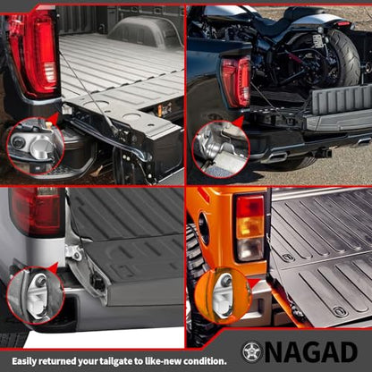 Tailgate Hinge Kit for 1999-2007 Chevy Silverado GMC Sierra 1500 2500 3500 - color: Silver