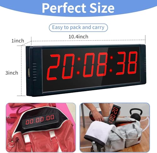 Large Stopwatch with Start/Stop Button, LED Digital Timer with Remote, Countdown Clock with Buzzer, Gym Clock for Home Gym, Interval Timer for Workout, Rechargeable (with Stand) - style: Rechargeable(with stand)