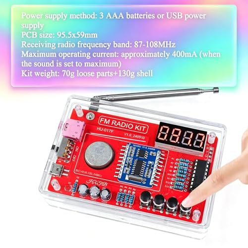 ISolderStore Electronic Kits FM Radio Kit Soldering Practice Kit Radio DIY School Soldering Projects FM 87-108MHz for Soldering Learning and Teaching
