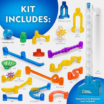 National Geographic Motorized Marble Run 150-Piece Building Set for Kids - style: 150-Piece Marble Run