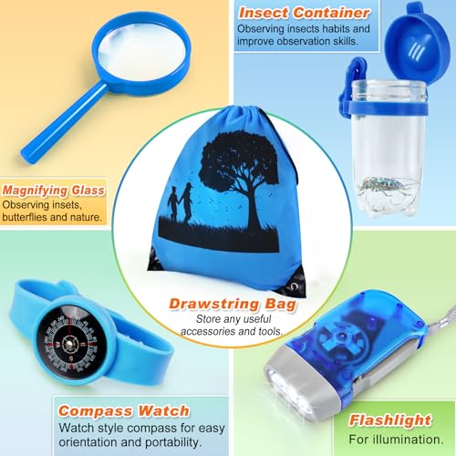 YOPINSAND Kids Explorer Kit & Bug Catcher Kit, Kids Outdoor Exploration Set - color: Blue