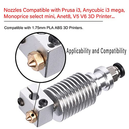 Nozzles 22 pcs 3D Printer Extruders Brass Nozzles - size: V5/V6 Brass, style: Kit: Various Nozzles
