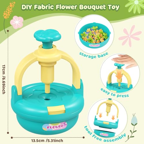 TingingYuli Flower Press Kit for Kids, DIY Flower Bouquet Maker, Ages 4-8 - color: Blue