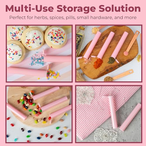 Kopperko Small Pill Bottles, 116mm, 100 Pack, Pink - color: Pink, size: 100 Tubes
