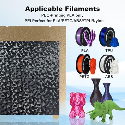 K1 Max Ender 3 V3 Plus Magnetic Build Plate 315x310mm, Smooth PEO Textured PEI Spring Steel Sheet with Magnetic Surface Plate for Creality K1 Max/Ender 3 V3 Plus - color: PEO with Magnetic Plate, size: 310x315mm