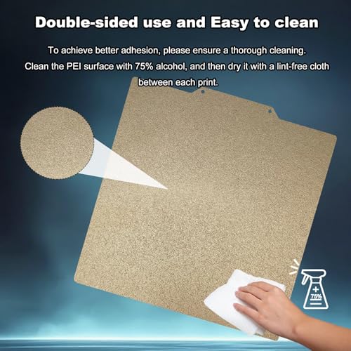 165x165mm Gold PEI Build Plate for Flashfog Adventurer 3/Ender 2 Pro, Double Sided Textured PEI Flexible Spring Steel Platform Heated Printing Bed for Flashfog Adventurer 3 3D Printer - size: 165x165mm