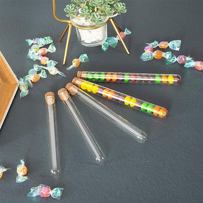 Glass Test Tube Set 24pcs 80ml Glass Test Tubes 25 x 200mm with Cork Stoppers and 1pcs 24 Holes Plastic Tubes Rack for Test Lab Tubes - size: Glass Test Tube & Tube Rack Set