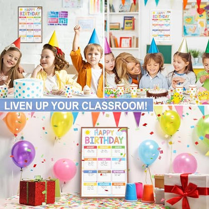 BEAWART Classroom Birthday Chart, 16x24 Colorful Reusable Poster - color: Colorful