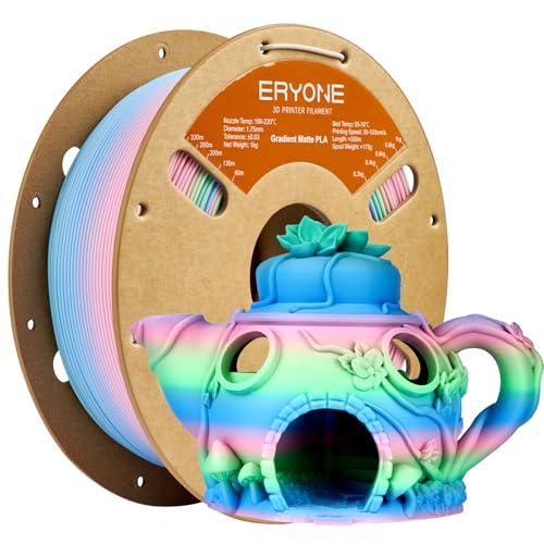 ERYONE Matte Gradient Rainbow 3D Printer PLA Filament 1.75 +/- 0.03mm, Matte Multicolor Filament PLA 1KG(2.2LBS) Spool, Fairy (Pink Green Blue) - color: Matte Gradient Fairy, size: 1KG