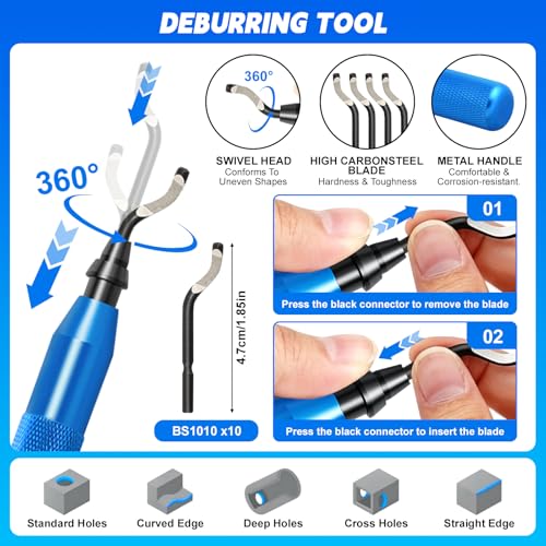 AOBOPLE 74 Pcs 3D Printer Tool Kit with Deburring Tool& Countersink Reamers - color: 74 Pcs
