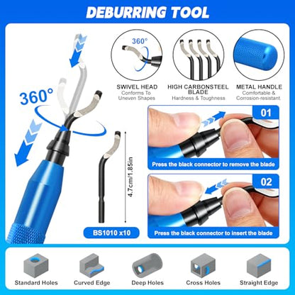 AOBOPLE 74 Pcs 3D Printer Tool Kit with Deburring Tool& Countersink Reamers - color: 74 Pcs