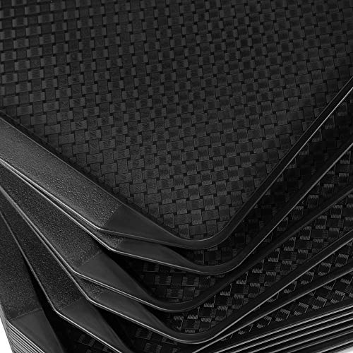 Aebeky Plastic Fast Food Tray,16.7 by 11.8-Inch,Set of 12 (Black) - color: Black