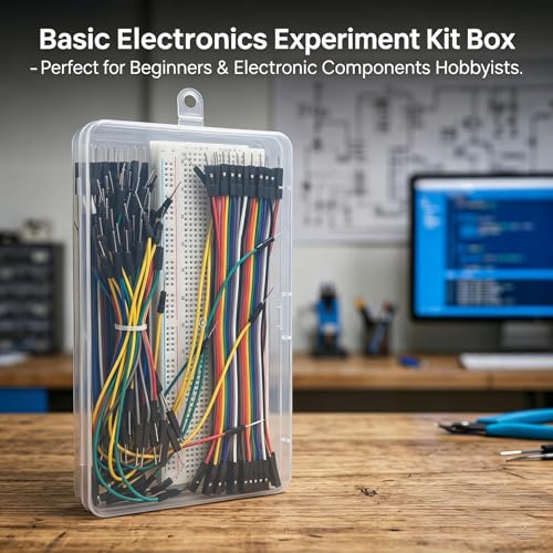 Breadboard Electronics Starter Kit Includes 830-Point Solderless Breadboard, 65-piece Breadboard Cables, and 60-Piece Dupont Wire Set (M-M, M-F, F-F) L15cm for Student Arduino Prototyping