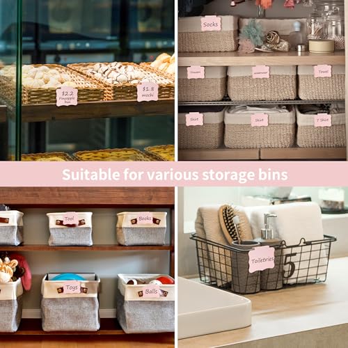 50 Pcs Clip On Basket Labels, Pink, 3.5 x 2.5 inch - color: Pink