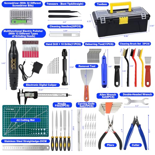 135PCS 3D Printer Tools Kit,3D Printer Accessories for 3D Printer Modeler Basic Tools Diverse,Including Nozzle Cleaning Kit,Polishing Machine,Deburring Tool for Remove/Trim and Finish 3D Print - style: 135PCS