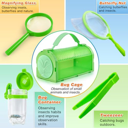 Bug Catcher Kit & Outdoor Explorer Kit for Kids, 10 Pcs Bug Catching Kit - color: Green