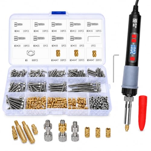 Heat Set Insert Kit for 3D Printing, Threaded Insert Kit for Plastic - size: M5