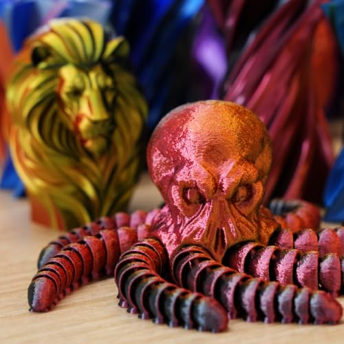 Gratkit Silk Tri-Color PLA Filament,1.75mm, +/-0.03mm, 4 * 250G/Roll, 3D Printing Filament Silk Tri 1kg Bundle - color: Silk Tri-blue Purple Black/Red Blue Green/Red Gold Black/Pink Blue Silver Gray
